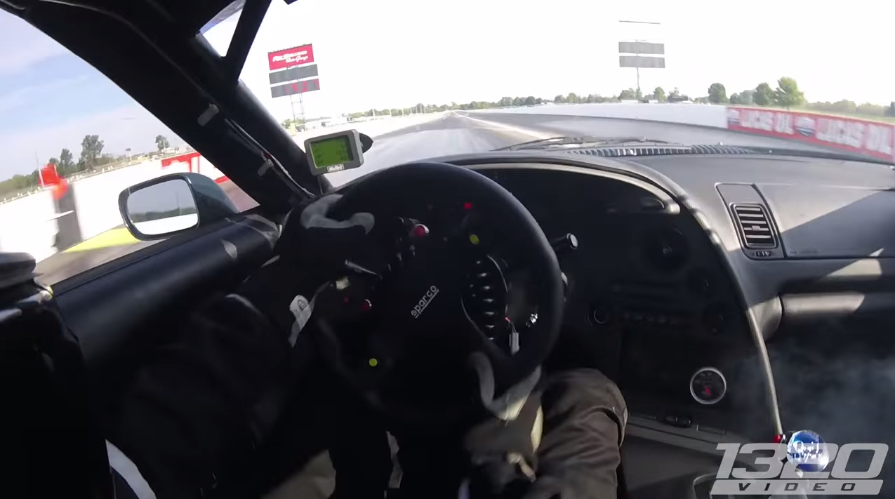 Ride Along As This Supra Crosses The Finish Line On Fire! Helmet Cam Baby!