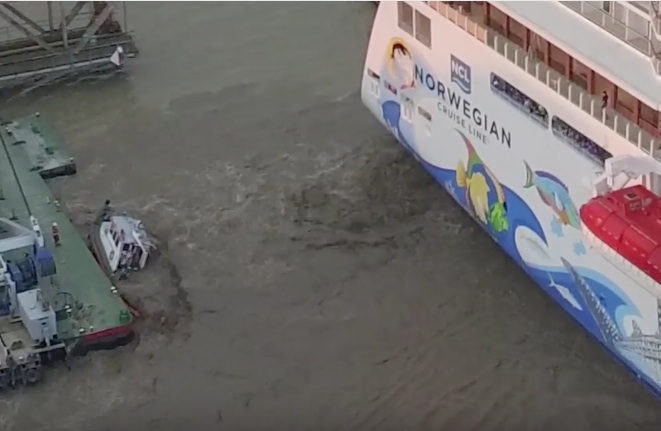 Bad, Bad Day: Watch As This Cruise Ship Swamps A Tugboat!