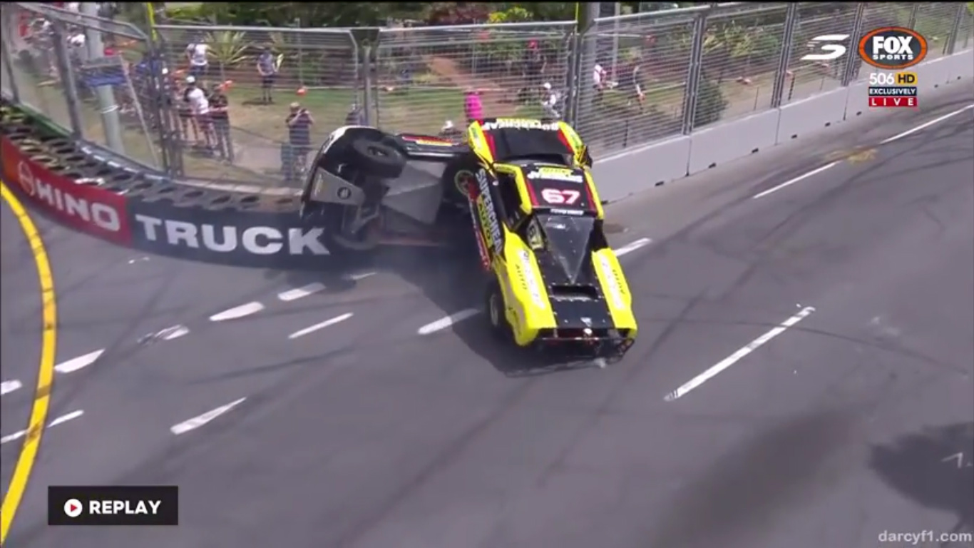 Watch These Down Under Stadium Super Trucks Drivers End Up Upside-Down