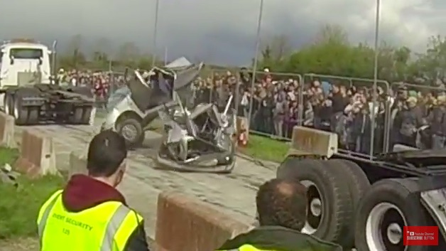 International Redneck Action: Watch Two Mack Trucks Pull A Car In Half…In Ireland