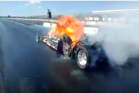 Flamin’ Crazy! Watch The VW Powered Dragster Of Bryan Hyerstay Blow Up On The Starting Line