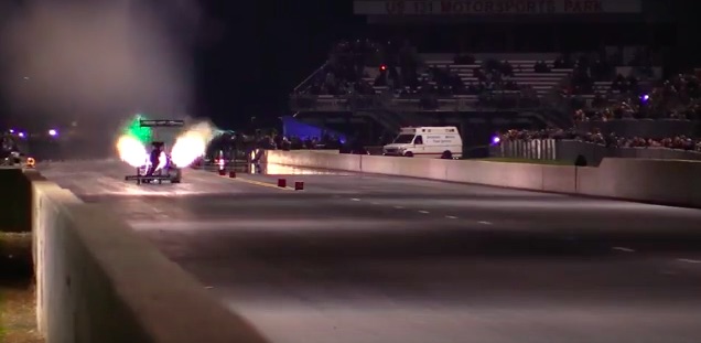 Watch Dom Lagana Wrestle His Top Fuel Dragster To A 4.56 Quarter Mile Pass