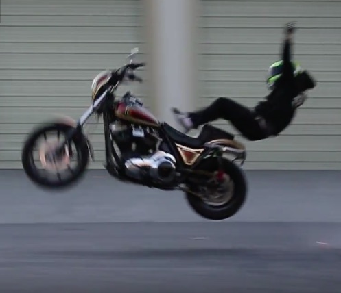 Watch This Guy Screw Up A Motorcycle Stunt And Literally Land On His Feet