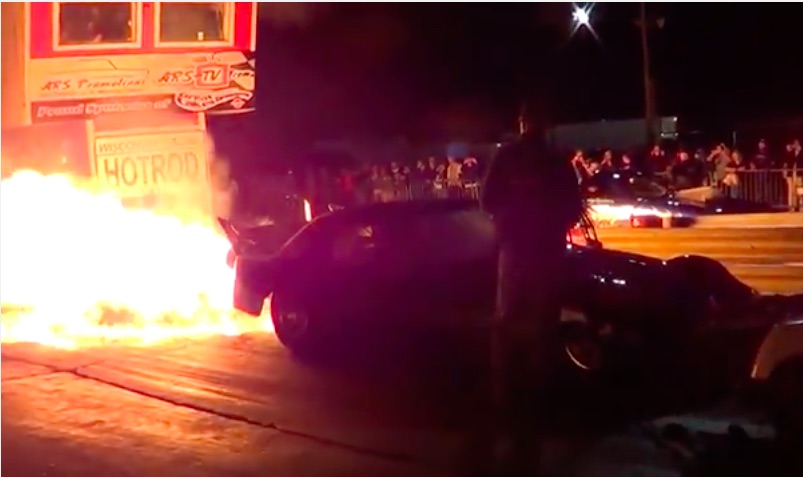 Watch Jet Car Racer Brian Mitchell Put On A Massive And Completely Unplanned Fire Show At Great Lakes Dragaway