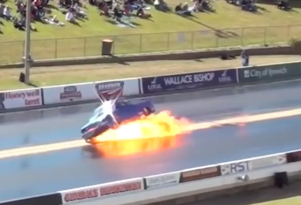 An Attention-Getter: Watch Mitchell Luke Go For A Fiery Ride At Willowbank Raceway!