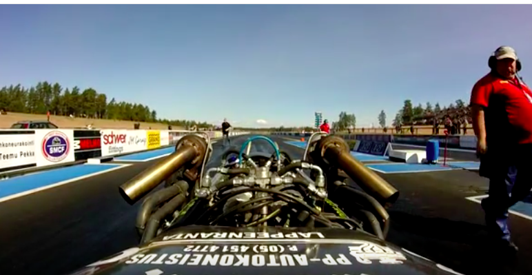 Wild Ride: Watch This Driver Keep His Twin Turbo 292 Y-Block Powered Altered Off The Wall