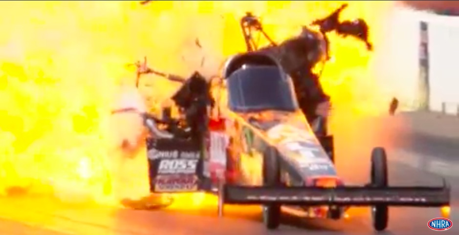 Watch Terry McMillan Suffer A Nuclear Level Explosion At The 2017 NHRA New England Nationals