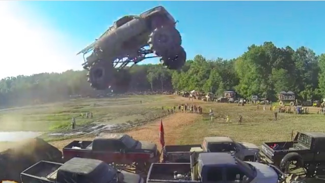 Never Seen Flight Like That: Watch This GMC Mega Truck Launch Over Five Other Monsters!
