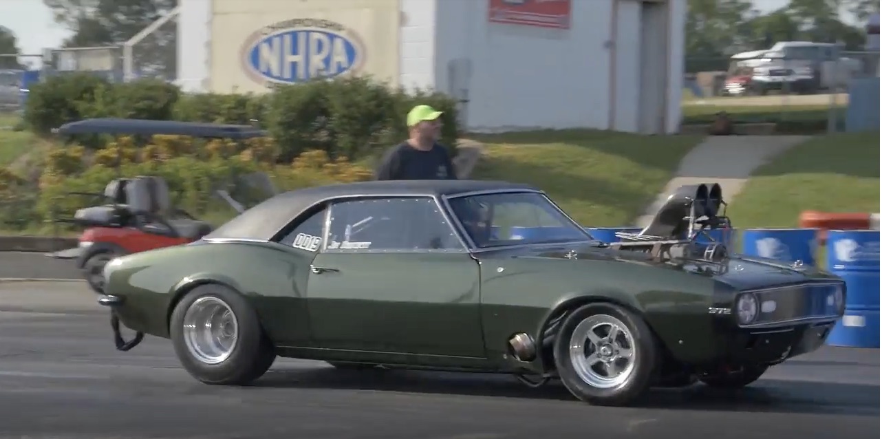 This Small-Tire Camaro Comes Up On The Tires On Blower Boost…Very Nice!