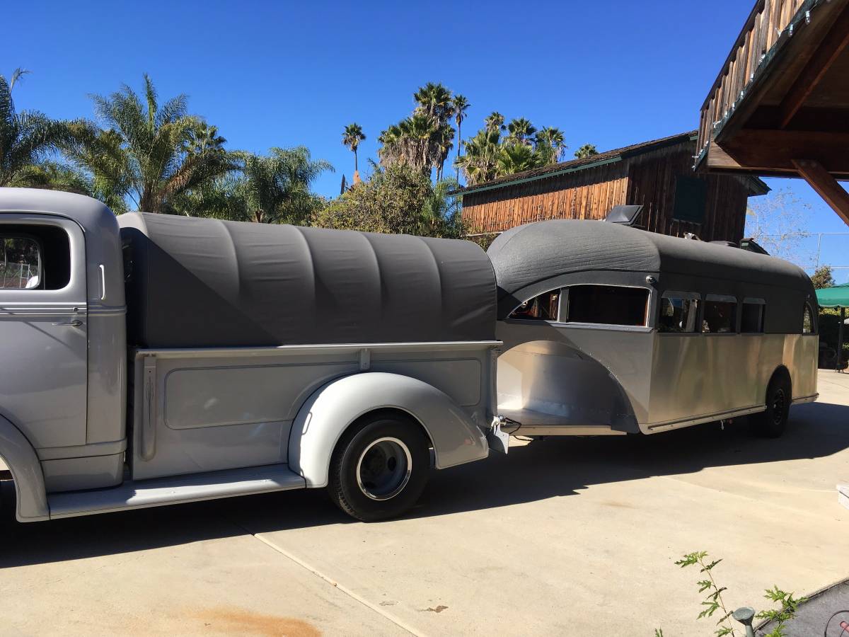 A 1939 Ford COE Truck And Matching Curtiss Aerocar Land Yacht Make A Bitchin Pair