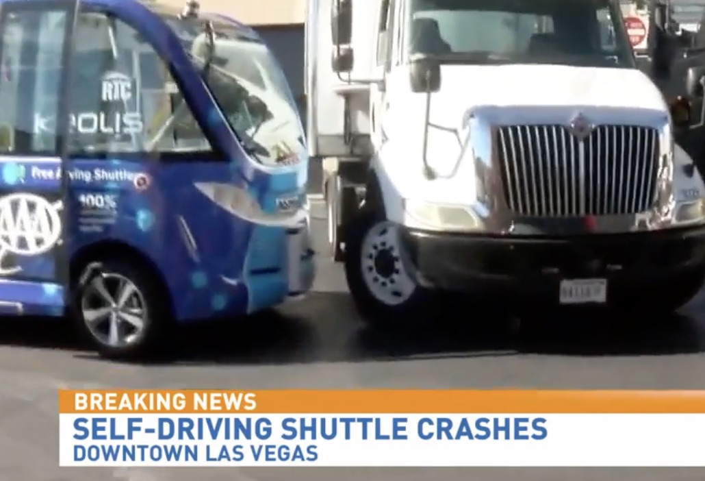 That Was Fast: Las Vegas’ First Fully Autonomous Shuttle Bus Crashes On It’s First Day