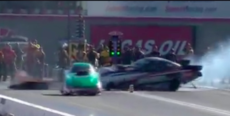 Watch The Crazy Larry Dixon Final Round Top Alcohol Funny Car Crash From NHRA Las Vegas