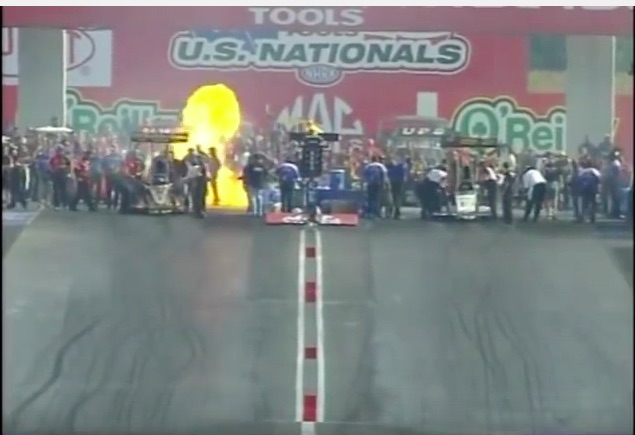 VIDEO: Double explosions in one pass at NHRA Gatornationals