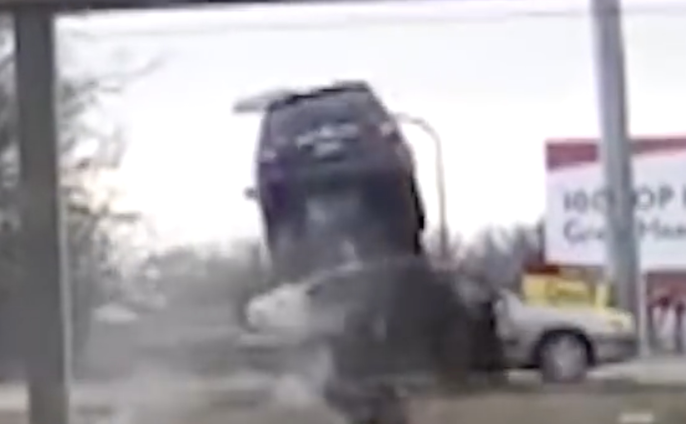 No Dixie Horn? Watch As This Kia SUV Jumps Over Traffic After Hitting The ATM!