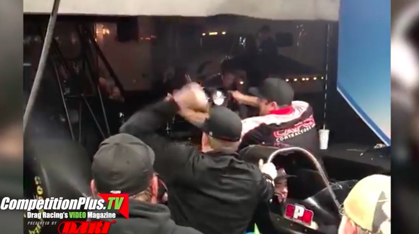 Scott Palmer and The NHRA Top Fuel Cat Spot Team Had A Runner Up Celebration For The Ages On Sunday Night In Phoenix