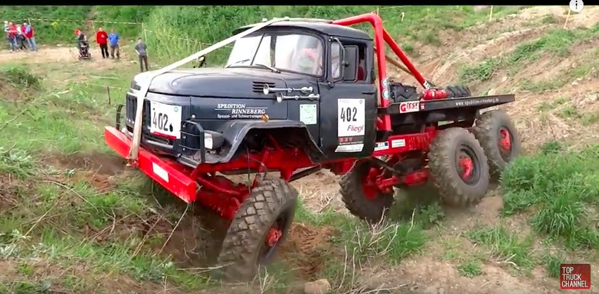 Watch This Russian ZIL-131 6×6 Truck Take On A Crazy Off Road Obstacle Course