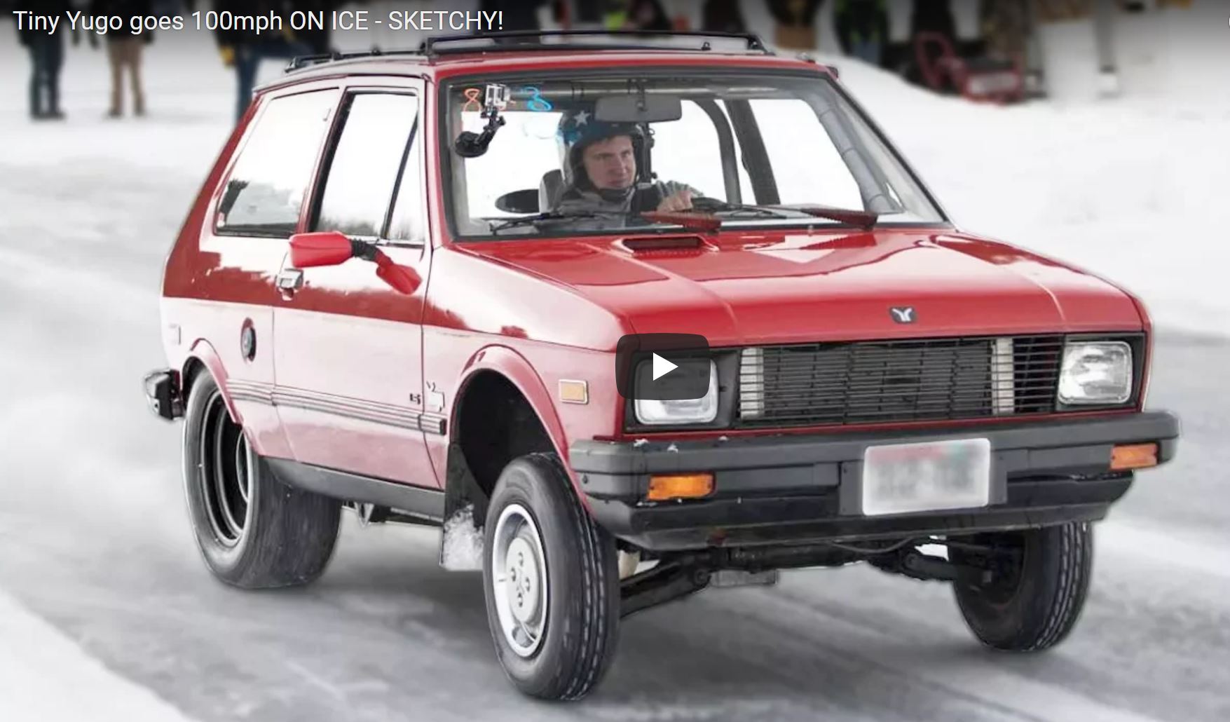 A Jillion Spikes, A 5.3 LS Swap, Nitrous, And A Yugo Body Makes This Ice Racing Greatness