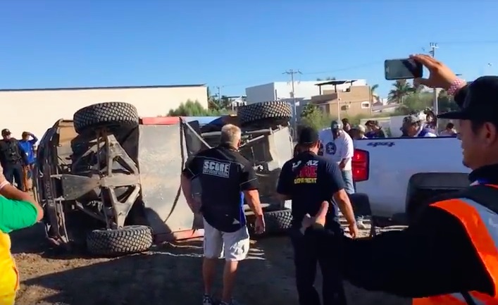 Roll It Over: Watch Dan McMillin’s Truck Get Turned Right-Side Up After Rolling Just Yards From The Finish At Baja!