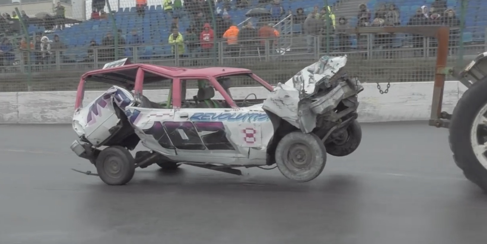 The Cure For A Bad Day: Banger Racing At It’s Most Violent…European Cars Against A Cadillac Limo!