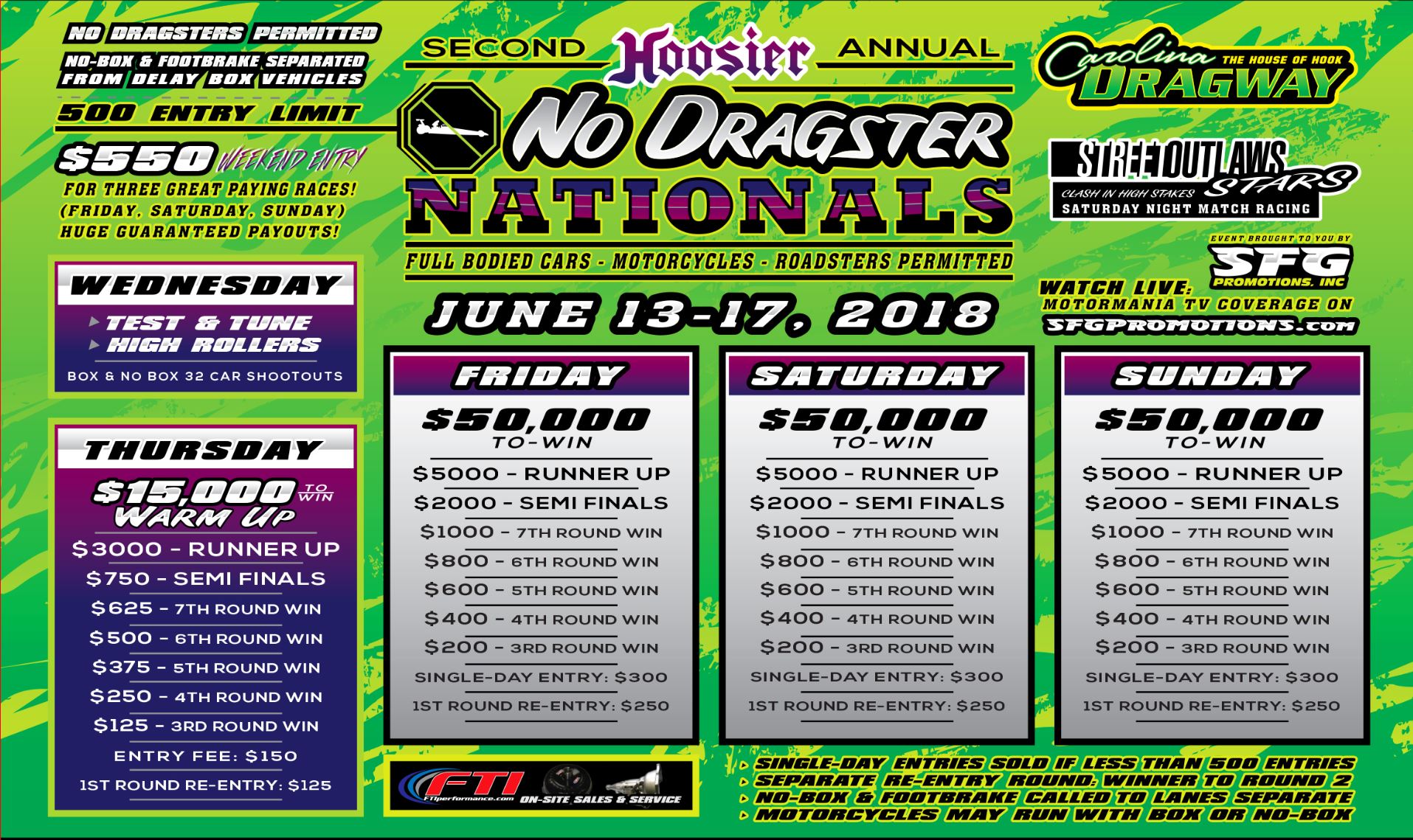 Watch The No Dragster Nationals LIVE Right Here All Weekend!