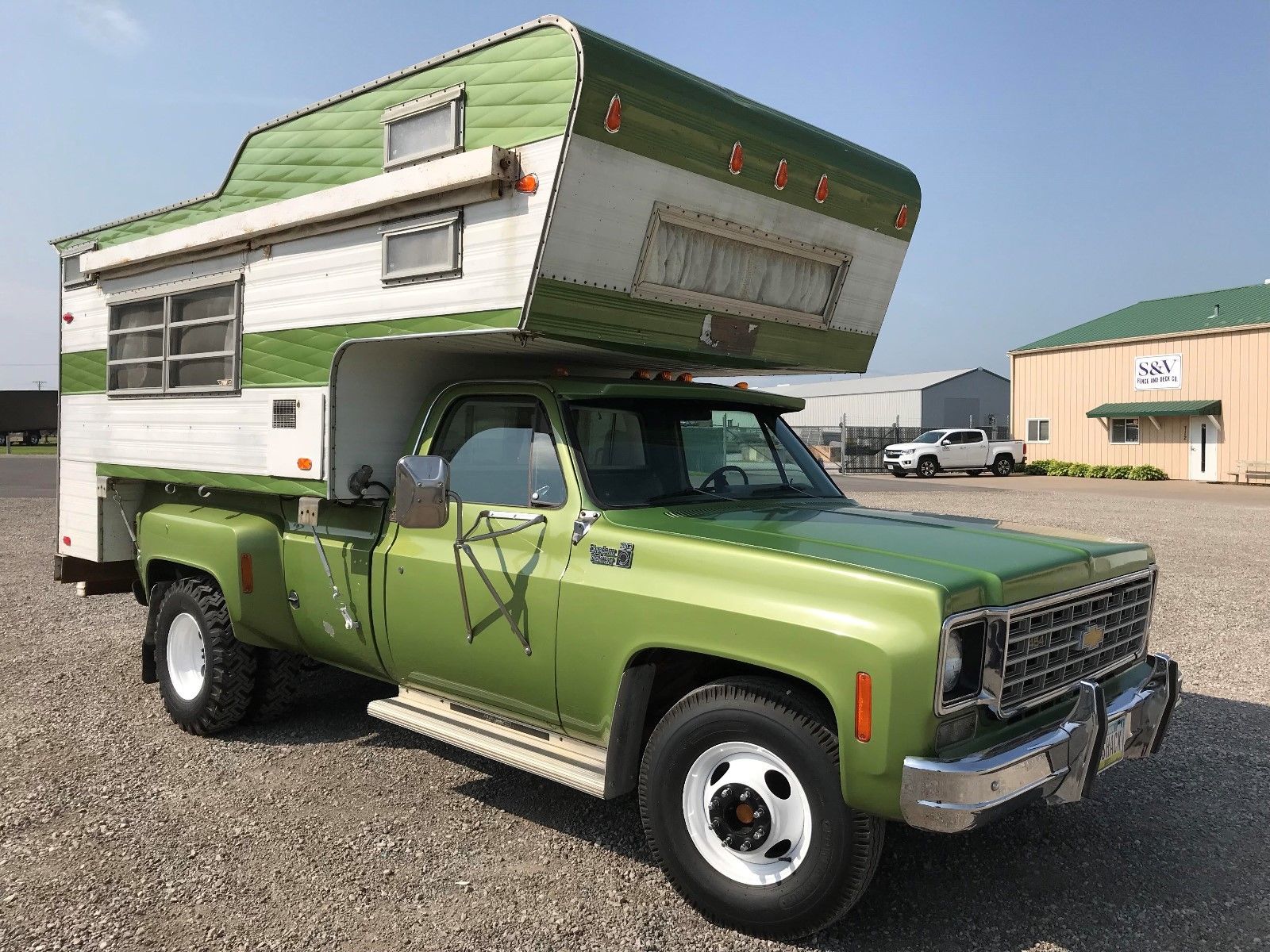 This 1975 Chevy C30 Dually Truck And Camper Combo Are Beyond The Pale! How Much Did It Fetch?