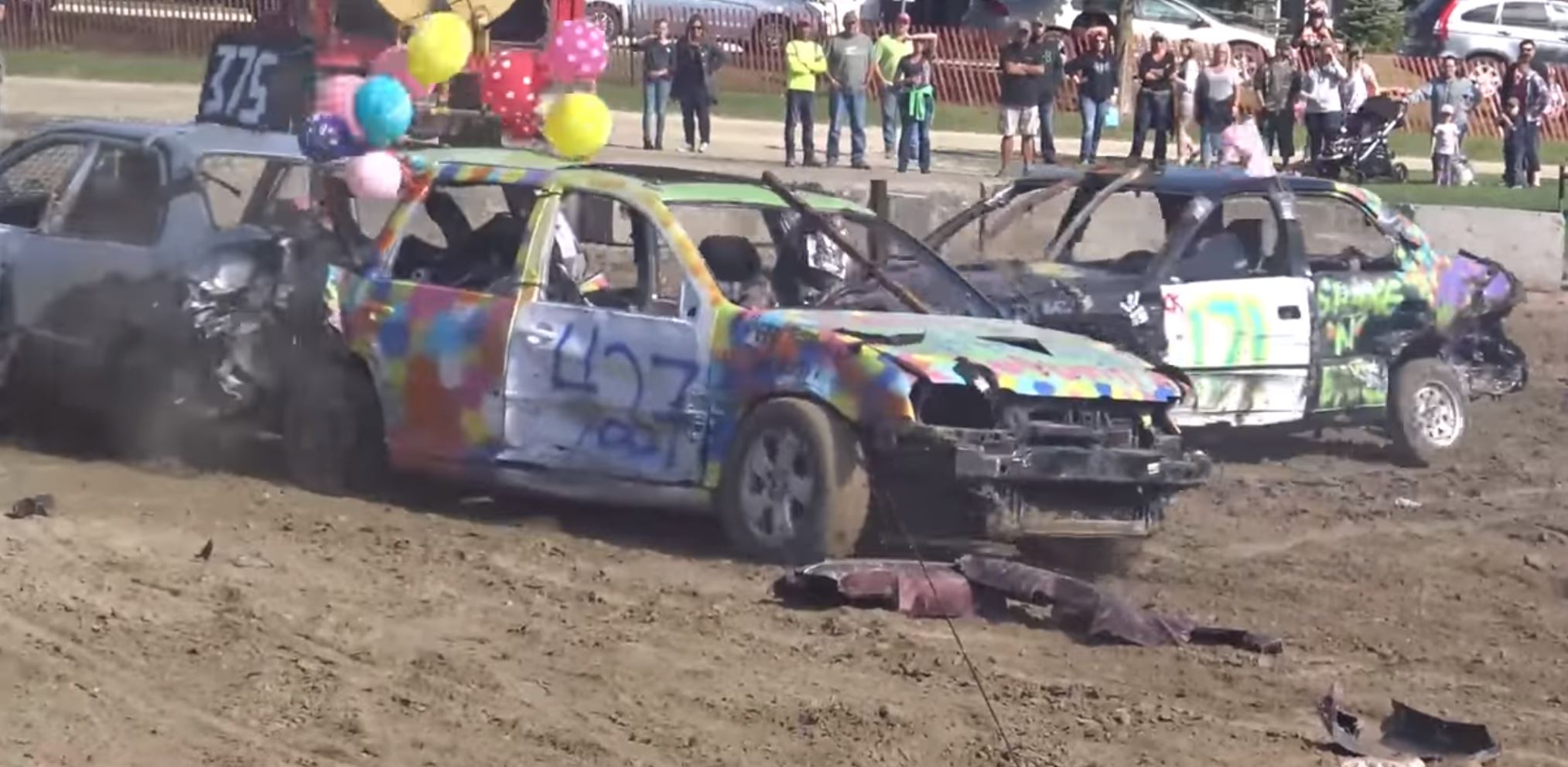 Compact Car Demo Derby Action: The 2018 Grand Valley Stock Mini Demo Derby Smash Looks Like Fun.