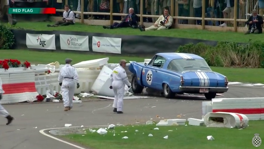 Whoops Video: Watch This Barracuda Plow Into The Chicane At The Goodwood Revival