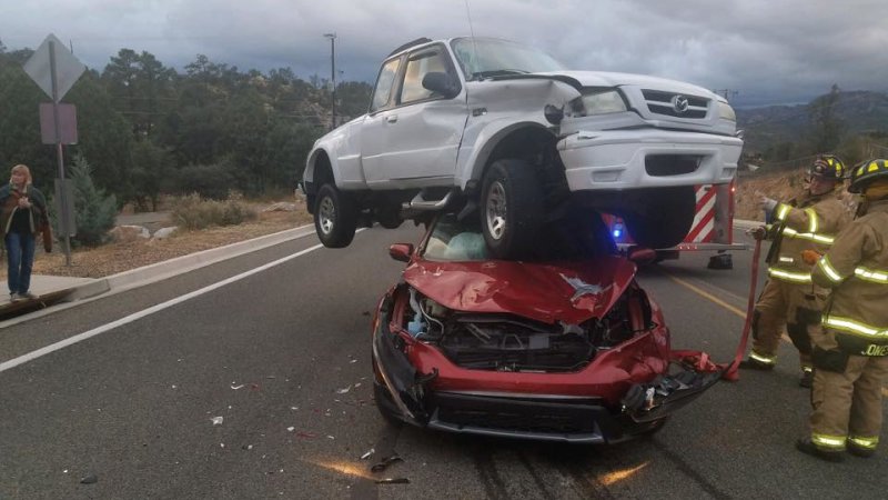 Caption This: Automotive Jenga At It’s Finest Was Captured In This Northern Arizona Accident!