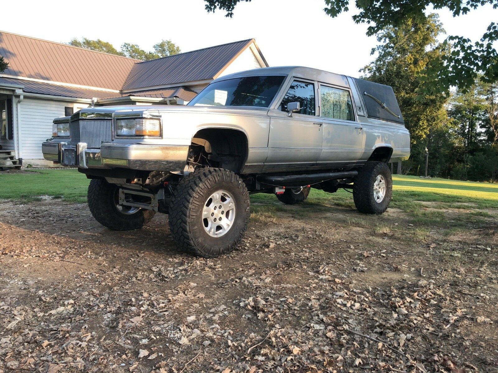 SLAPFIGHT! This Cadillac Hearse Trar Beats Lifted Mustang II Any Day Of The Week!