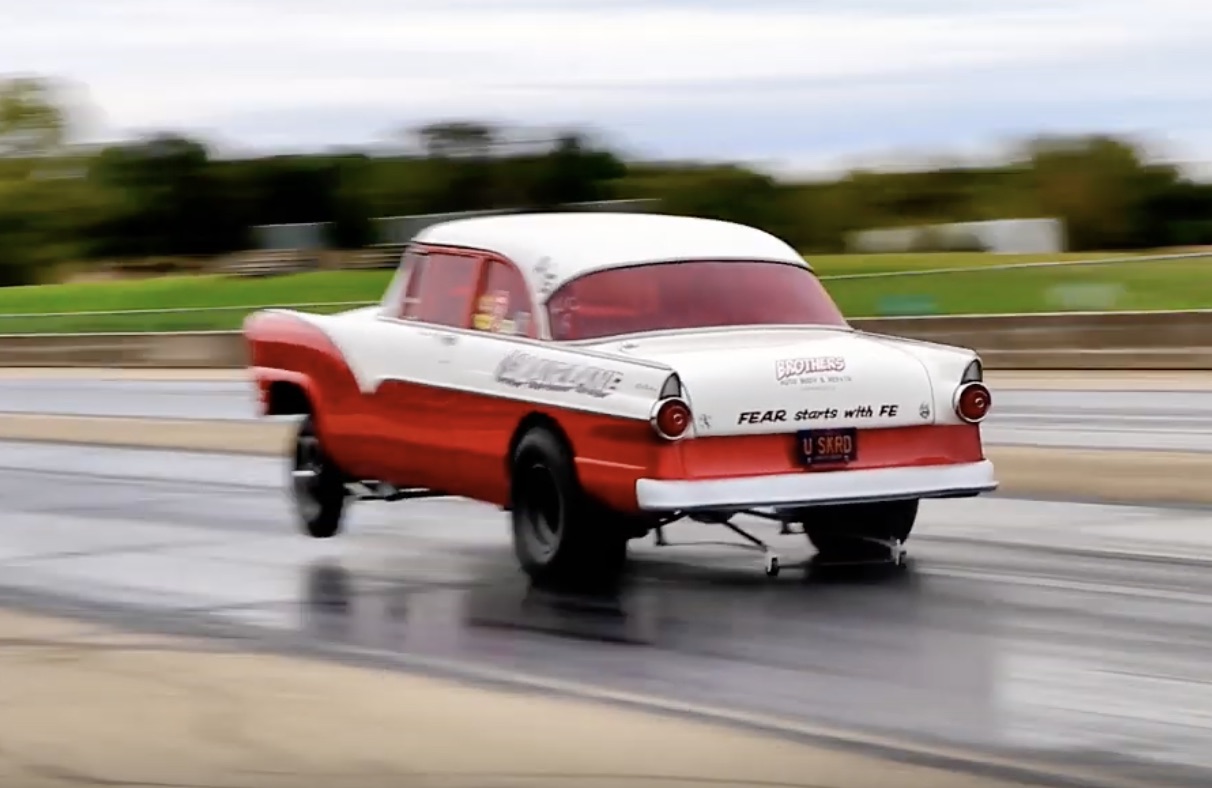 Morning Symphony: A 427 Cammer-Powered 1955 Ford Gasser Being Driven In Hate