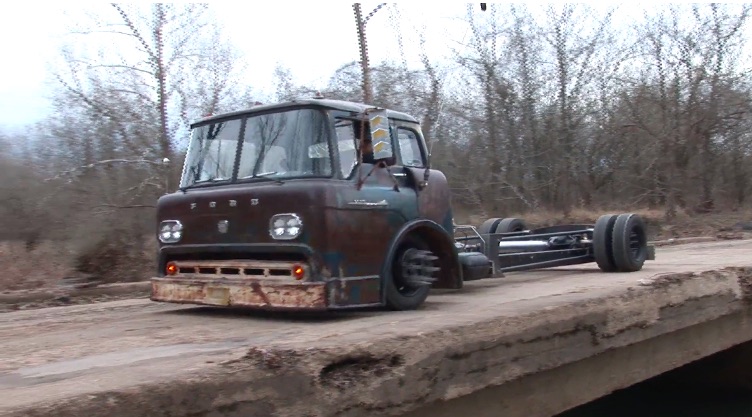 Hover Torquer: This Video Feature Of A Wildly Low Slung 1958 Ford C550 Is Awesome – Cummins Power, Burnouts, More!