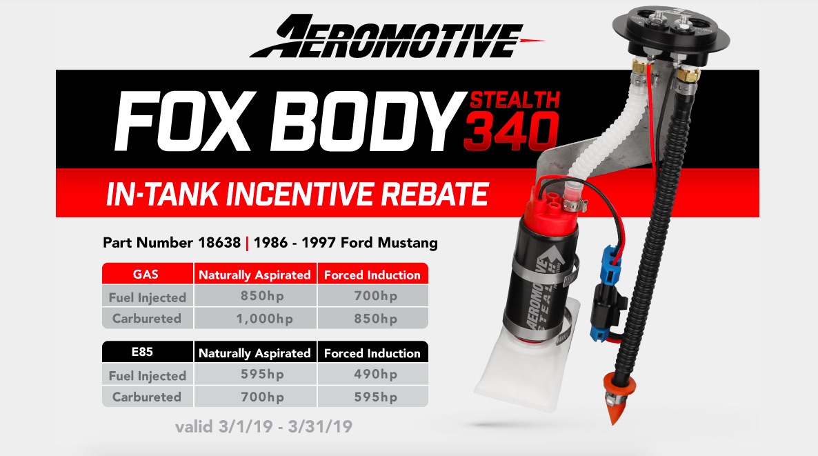 REBATE TIME: Aeromotive Is Offering A Rebate On Their Fox Body Stealth 340 Hanger Pump