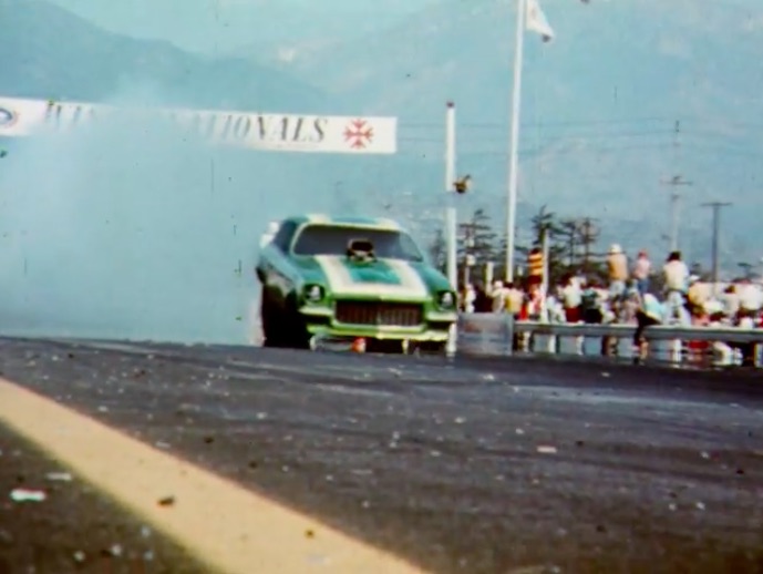 Incredible 1974 Video Takes Us in the Pits And On The Track With The Immaculate Green Elephant Funny Car Team