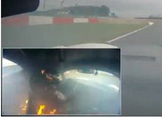 HELP: Watch As Calum Lockie Drives A Burning Daytona Coupe To The Fire Truck At The Donington Historic Festival!