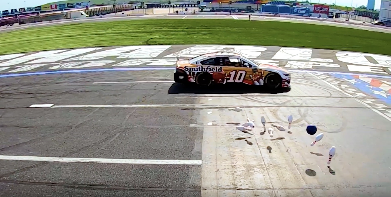 Overkill: Using A NASCAR To Throw A 140 MPH Bowling Strike Is Awesome!