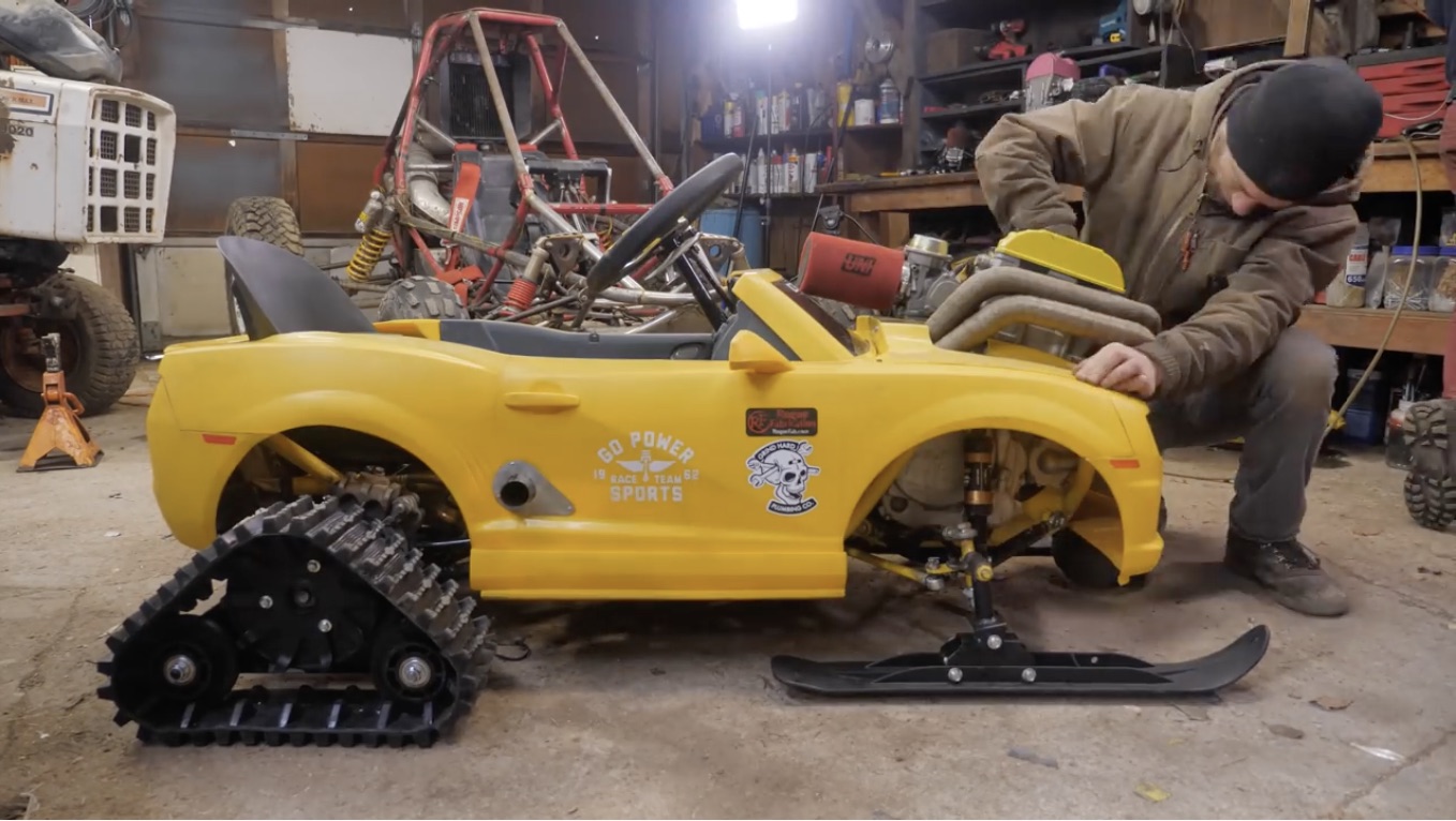 Snowmaro: Adding Tracks And Skis To A Hot-Rodded Power Wheels Is Too Much!