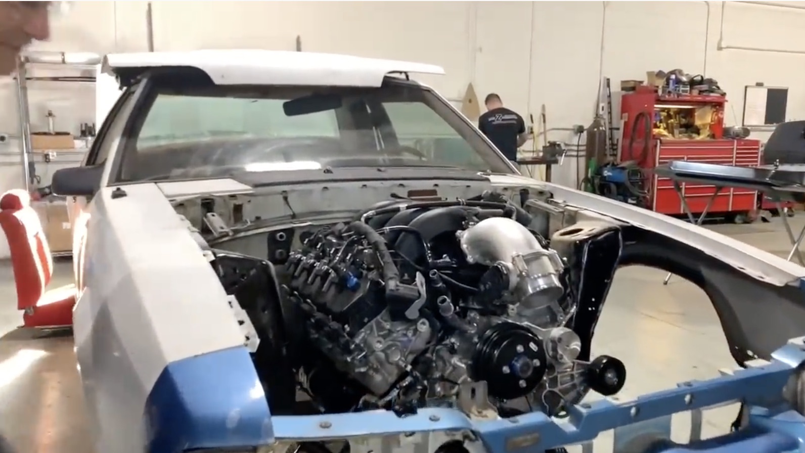 Godzilla Fits: Yes, Someone Has Already Started Cramming Ford’s New 7.3L V8 Into A Fox Body!