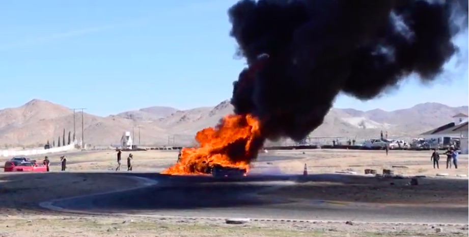 Fire Is Bad: Watch Drifter Rudy Hansen’s C4 Corvette Erupt Into An Inferno And Burn To The Ground