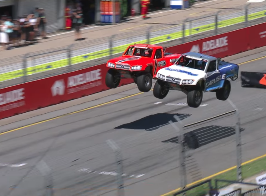 Super Trucks Tearing It Up In Adelaide Australia: Robby Back After Being Banned From Racing In Oz - BangShift.com