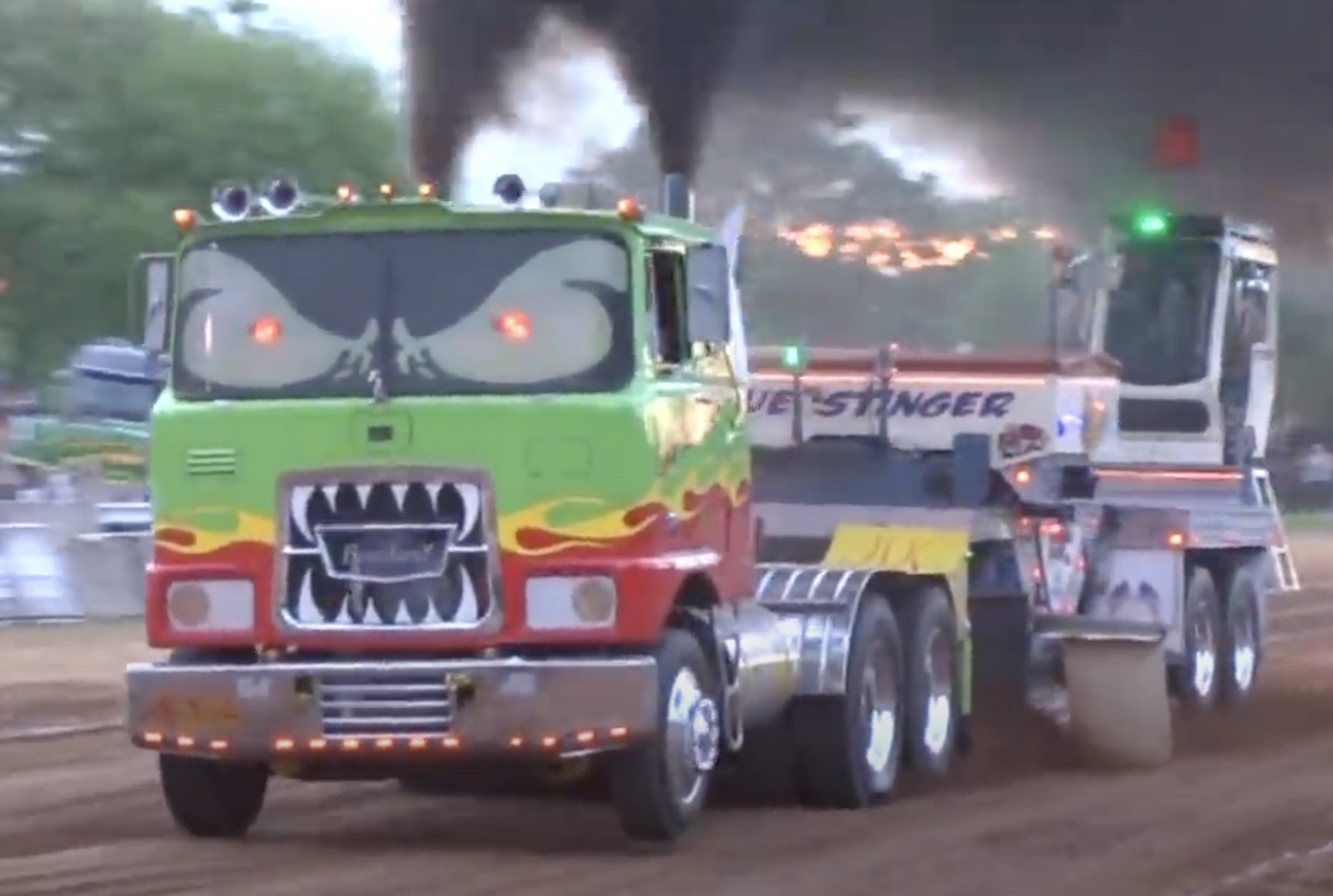 Morning Symphony: 20,000 Pound Hot Rod Semi Pulling Trucks