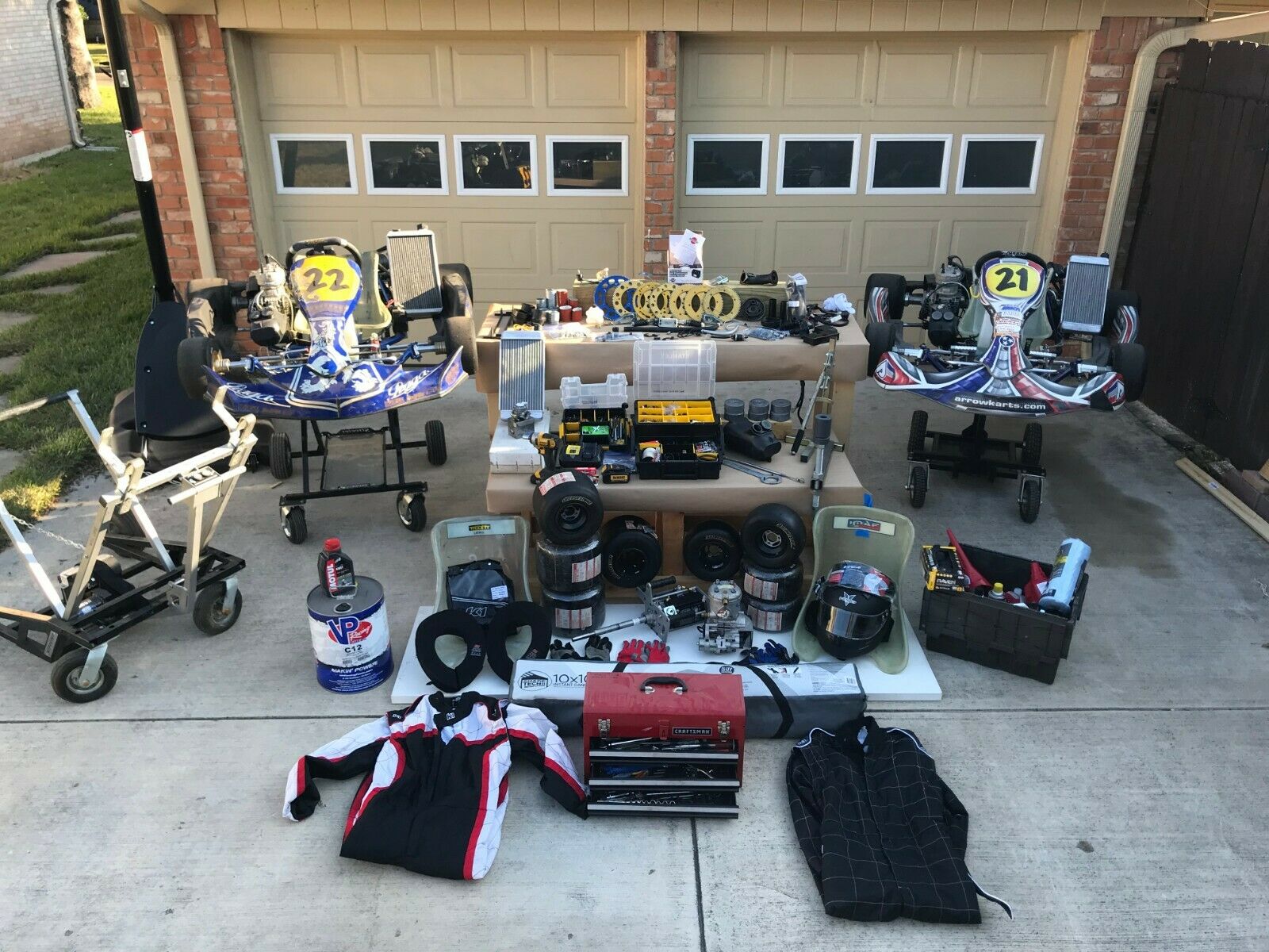 Deal Of The Century: Buy This Entire Two Kart Racing Operation With Spares, Firesuits, and Even Fuel For Less Than $10K!