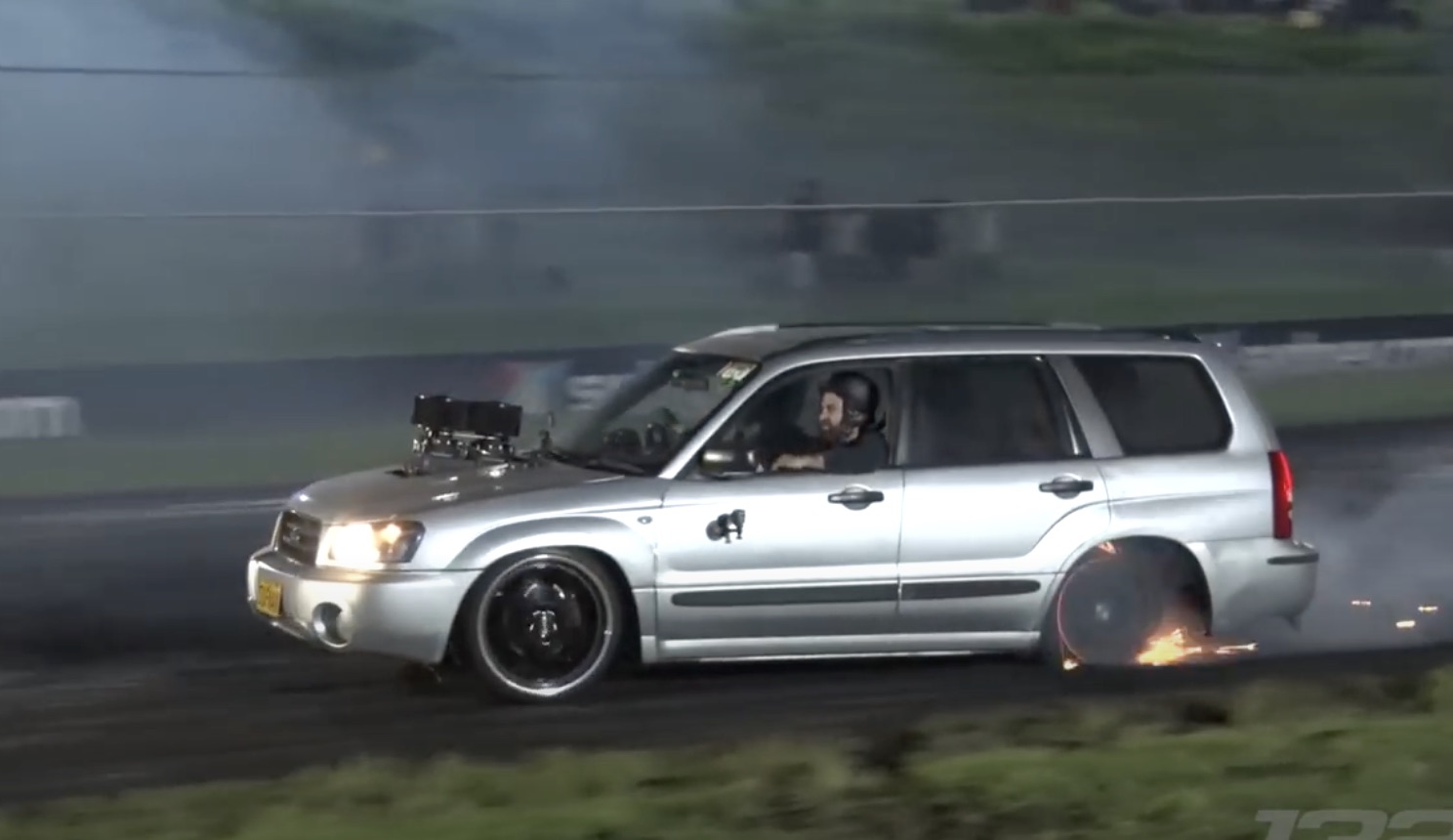 Morning Symphony: LS1-Powered Subaru Forester Getting Kicked Off The Track At Powercruise