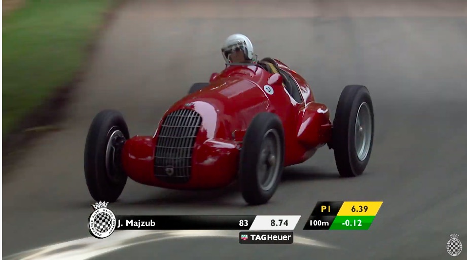 When The Old Lion Roars: Watch This 1930s Alfa Romeo Grand Prix Car Bellow Up The Hill At Goodwood Sideways!