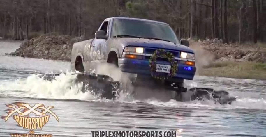 The Unstoppable Monster: Check Out The Big N Sexy S10 Monster/Mega Truck In The Mud, The Swamp, and On The Water!