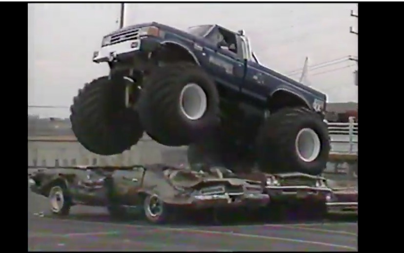 When The Announcer Becomes The Driver: Watch Mike Gallaway Pilot Bigfoot Around A Parking Lot Back In The Day