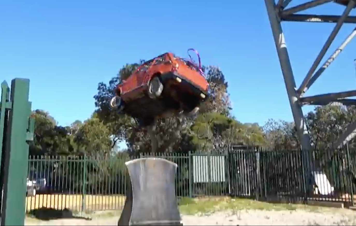 Like Nothing: Dropping A Fiat 126 On An Ax Blade The Size Of A Doghouse!