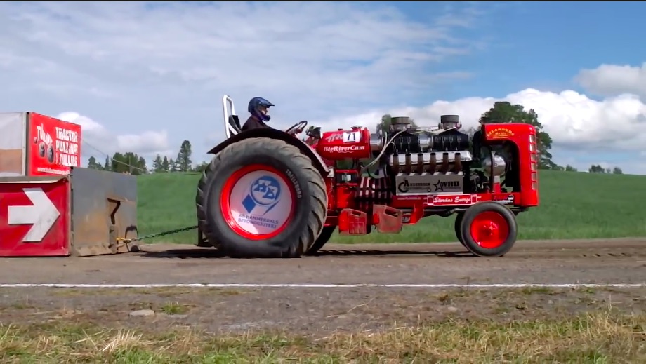 The Right Combo: Watch This Supercharged Rolls Royce Meteor Powered Tractor Make A Full Pull