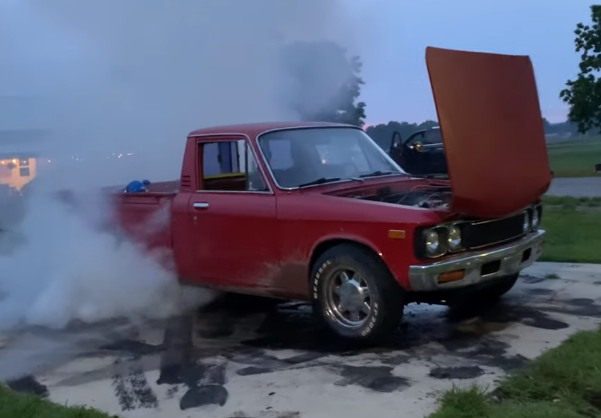 Finnegan And Newbern Spray Nitrous Through A LUV Truck For MINUTES, Melting The Exhaust, And The Tires!