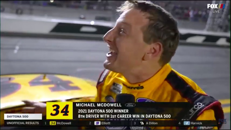 100-1: Watch Michael McDowell Win The 2021 Daytona 500 – His First Victory In 14 Years Of Cup Racing Experience