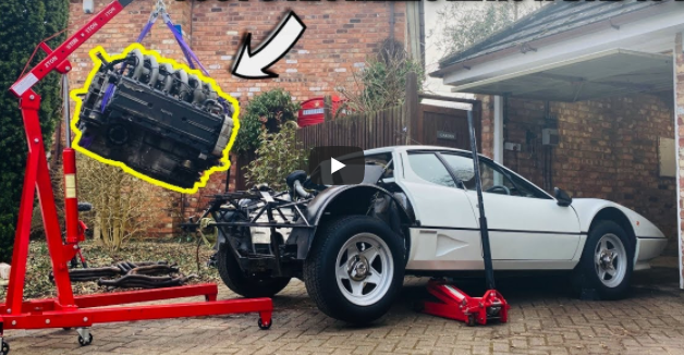 Removing The Barn Find Ferrari 512 BBi Engine: What Could Possibly Go Wrong ?